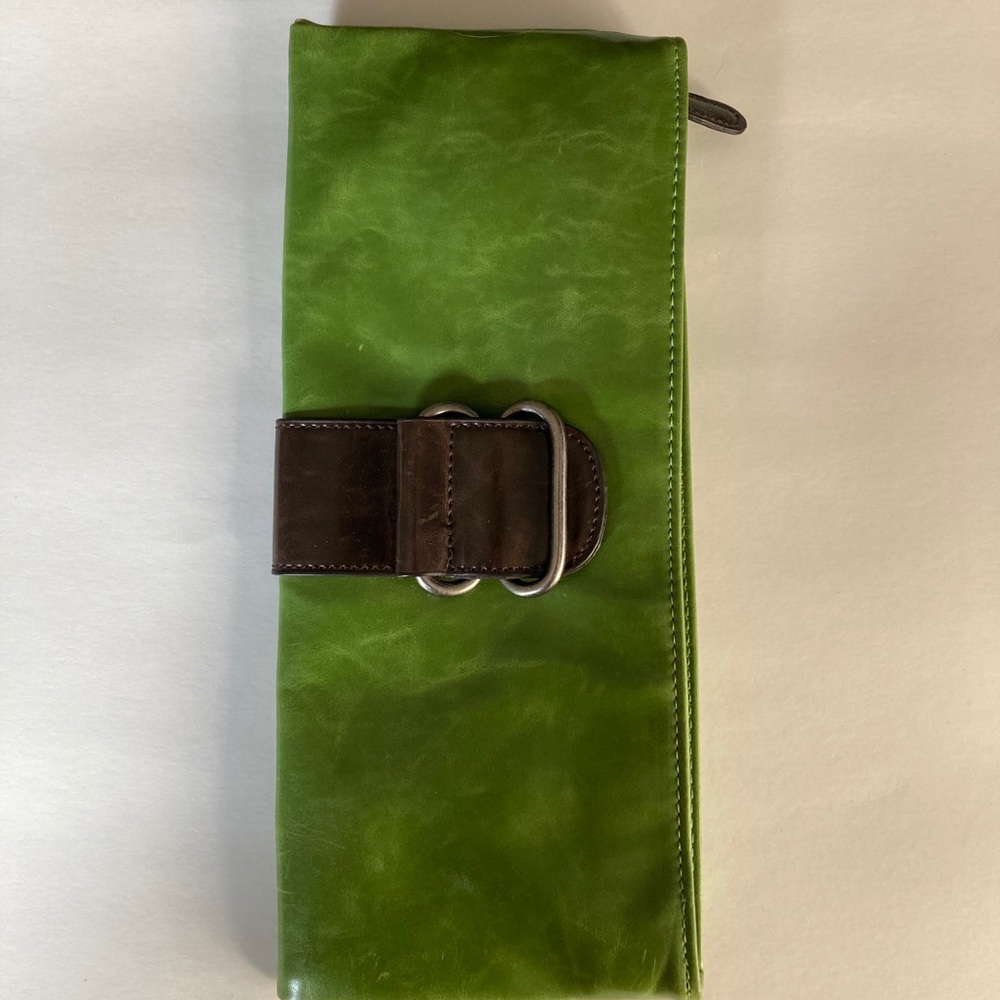 Shiraleah green vegan leather envelope clutch
